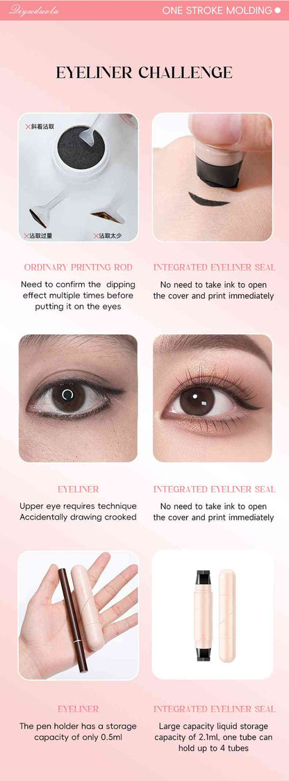 Eyeliner stamp pen for winged eye makeup