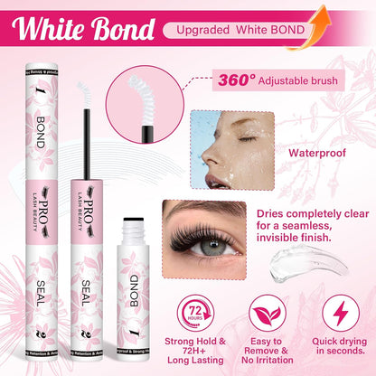 PROLASHBEAUTY Lash Cluster Glue 2-3S Fast Drying Clear Lash Bond and Seal