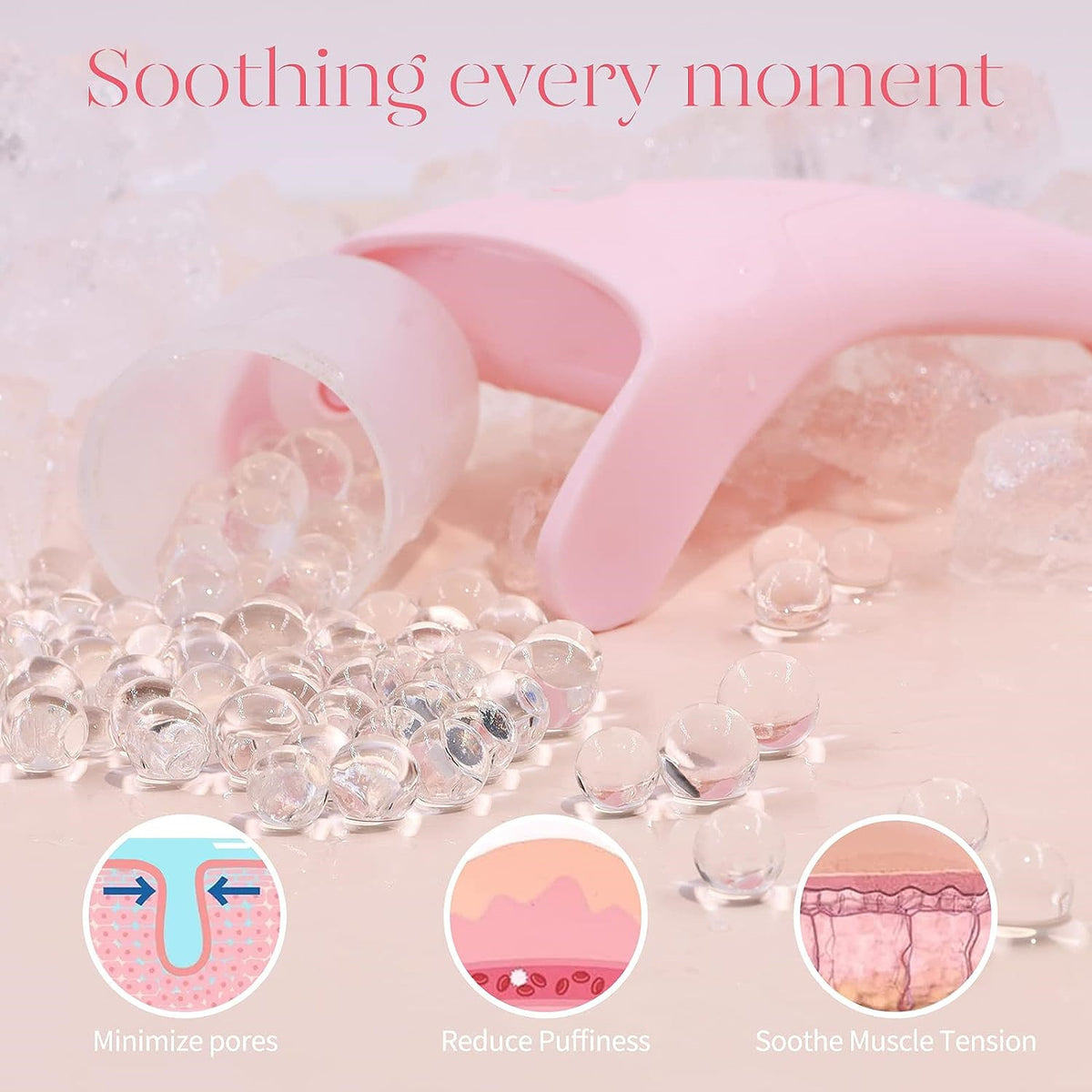 Ice Roller Facial Massager with Cooling Therapy