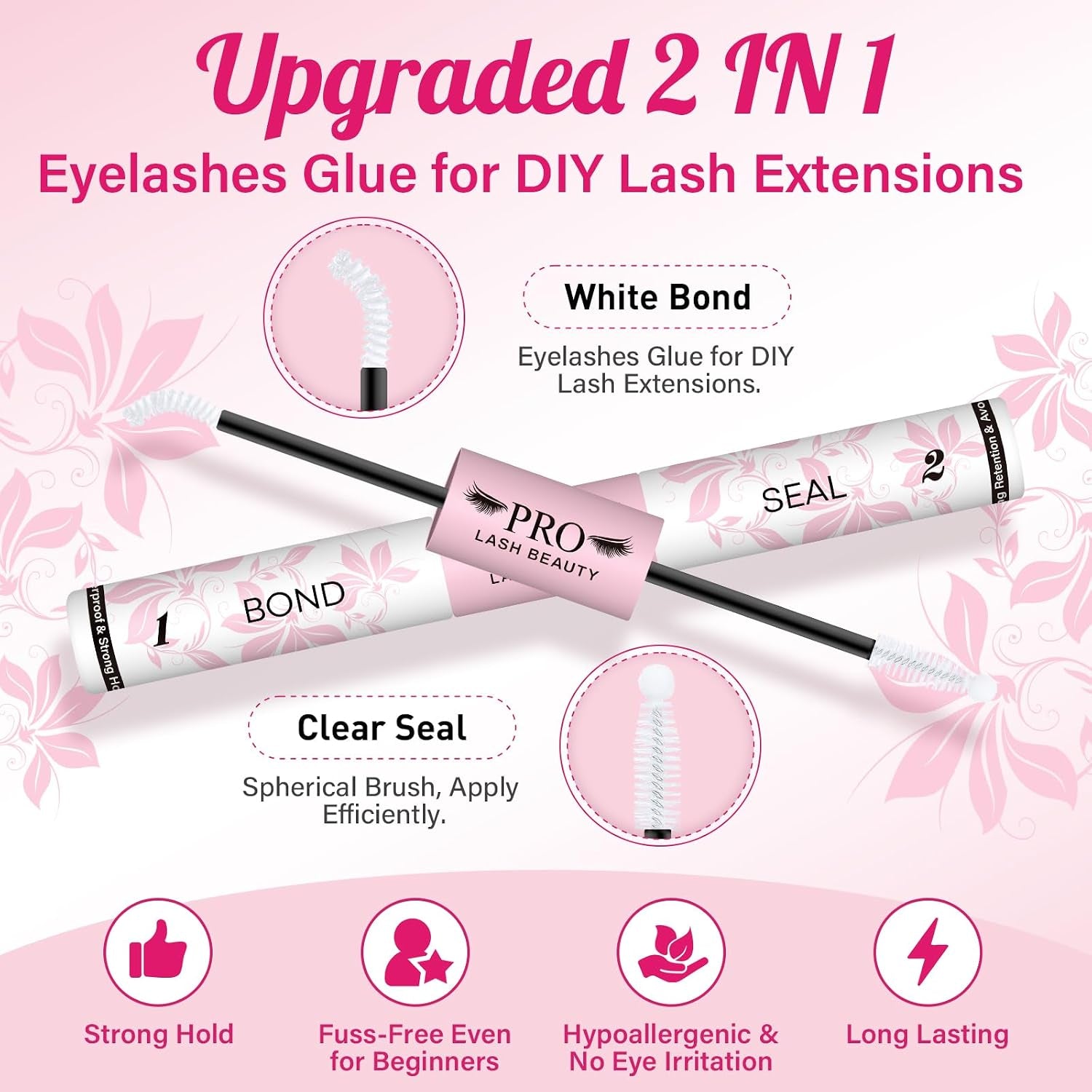 PROLASHBEAUTY Lash Cluster Glue 2-3S Fast Drying Clear Lash Bond and Seal
