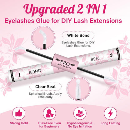 PROLASHBEAUTY Lash Cluster Glue 2-3S Fast Drying Clear Lash Bond and Seal