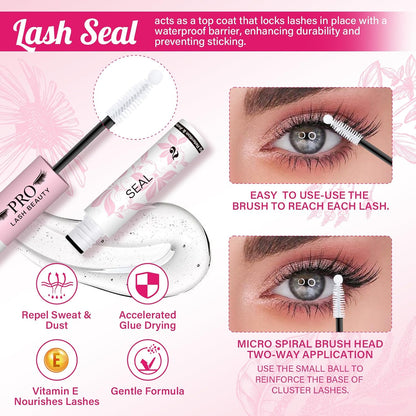 PROLASHBEAUTY Lash Cluster Glue 2-3S Fast Drying Clear Lash Bond and Seal